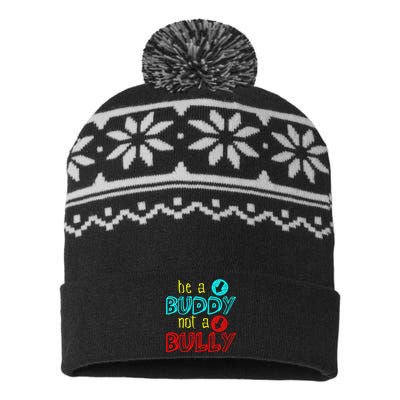 Anti Bullying Positive Message Be A Buddy Not A Bully USA-Made Snowflake Beanie