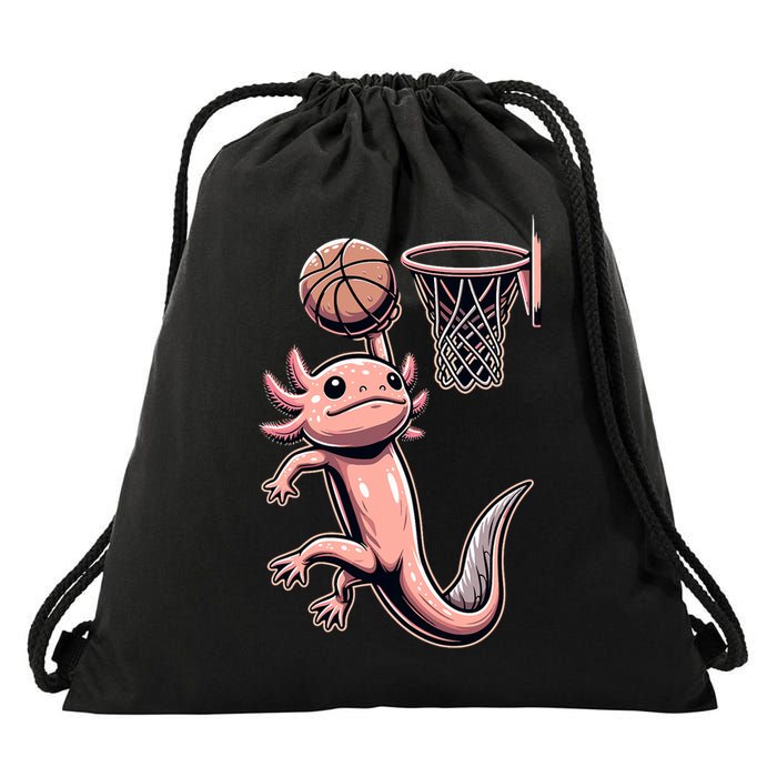 Axolotl Basketball Player Basketballer Sports Drawstring Bag