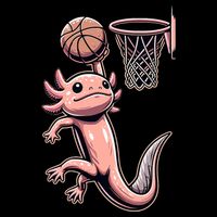 Axolotl Basketball Player Basketballer Sports Flat Bill Trucker Hat