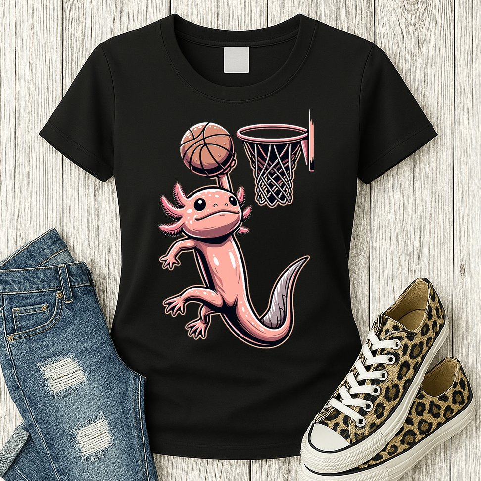 Axolotl Basketball Player Basketballer Sports Womens T-Shirt