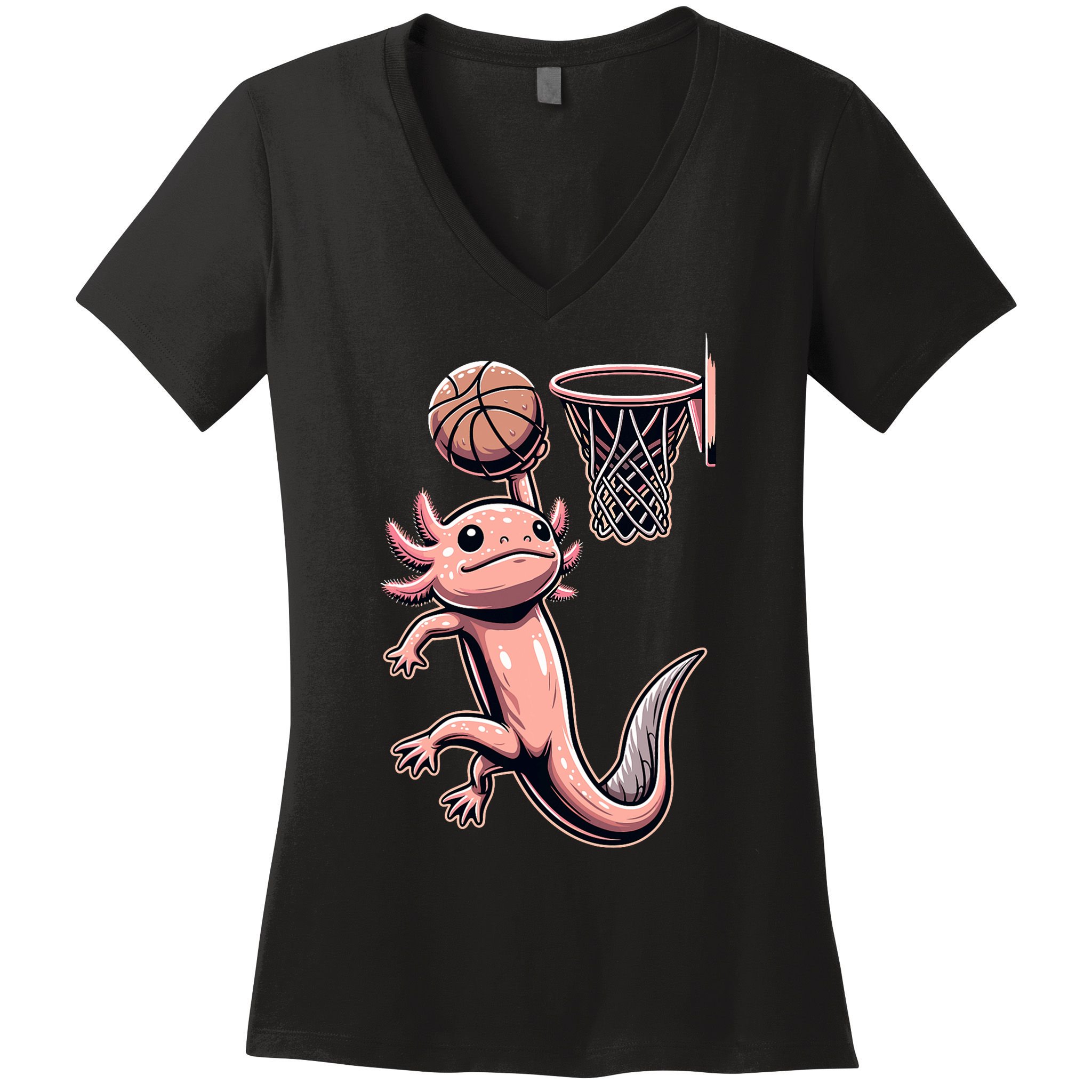 Axolotl Basketball Player Basketballer Sports Women's V-Neck T-Shirt