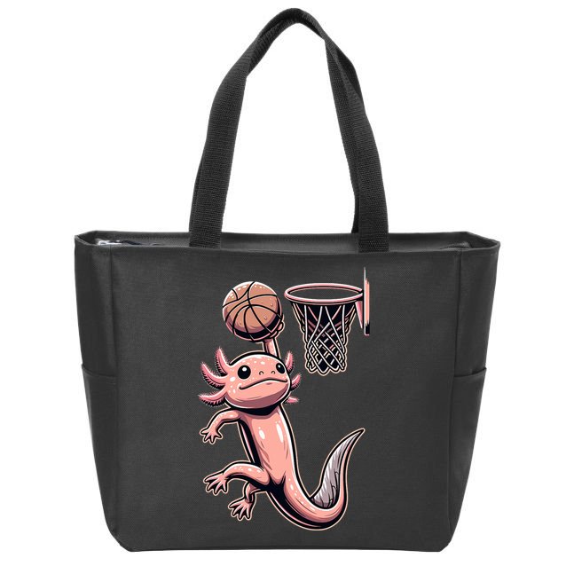 Axolotl Basketball Player Basketballer Sports Zip Tote Bag