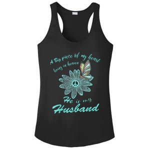 A Big Piece Of My Heart Lives In Heaven And He Is My Husband Ladies PosiCharge Competitor Racerback Tank