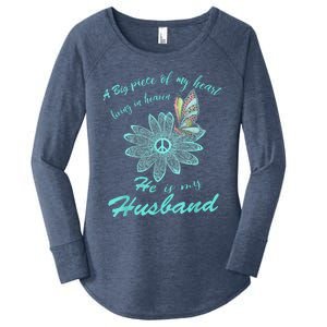 A Big Piece Of My Heart Lives In Heaven And He Is My Husband Women's Perfect Tri Tunic Long Sleeve Shirt