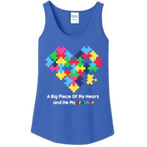 A Big Piece Of My Heart Has Autism Awareness He's My Brother Cool Gift Ladies Essential Tank