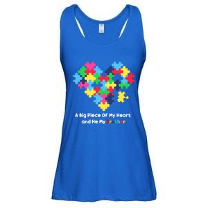 A Big Piece Of My Heart Has Autism Awareness He's My Brother Cool Gift Ladies Essential Flowy Tank