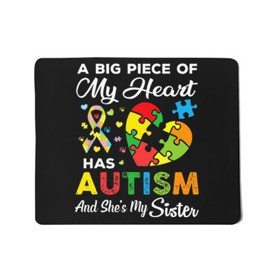 A Big Piece Of My Heart Has Autism and She's My Sister Mousepad