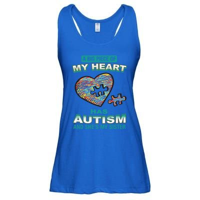 A Big Piece Of My Heart Has Autism And He's My Sister Gift Ladies Essential Flowy Tank