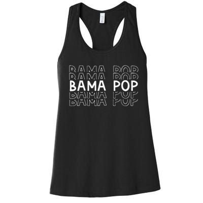 Alabama Bama Pop Dad Fathers Day Gift Pawpaw Papa Women's Racerback Tank