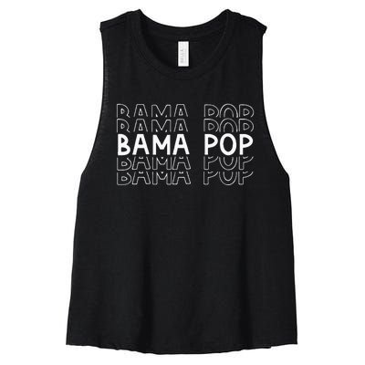 Alabama Bama Pop Dad Fathers Day Gift Pawpaw Papa Women's Racerback Cropped Tank