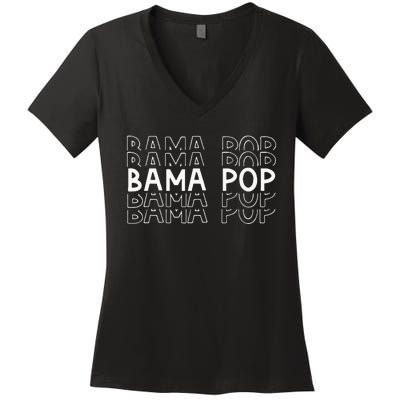 Alabama Bama Pop Dad Fathers Day Gift Pawpaw Papa Women's V-Neck T-Shirt