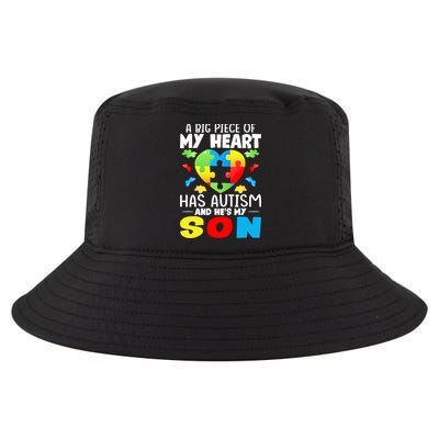A Big Piece Of My Heart Has Autism And He's My Son Autism Gift Cool Comfort Performance Bucket Hat