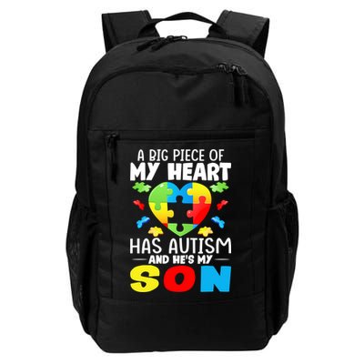 A Big Piece Of My Heart Has Autism And He's My Son Autism Gift Backpack