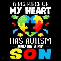 A Big Piece Of My Heart Has Autism And He's My Son Autism Gift Sustainable Bucket Hat