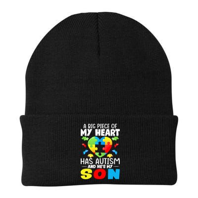 A Big Piece Of My Heart Has Autism And He's My Son Autism Gift Beanie