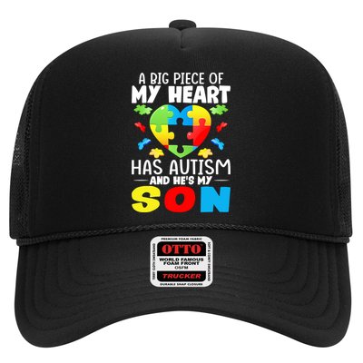 A Big Piece Of My Heart Has Autism And He's My Son Autism Gift Trucker Hat