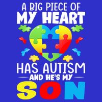 A Big Piece Of My Heart Has Autism And He's My Son Autism Gift 16 in Basic Backpack