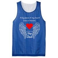 A Big Piece Of My Heart Lives In Heaven He Is My Step Dad Gift Mesh Reversible Basketball Jersey Tank