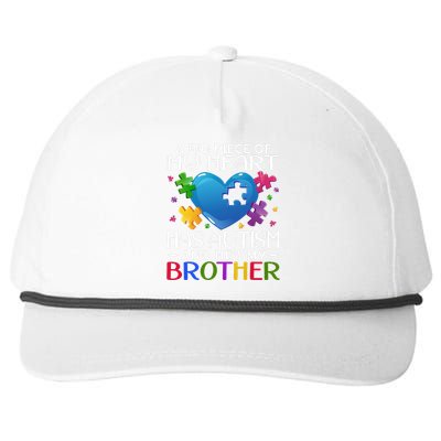 A Big Piece Of My Heart Has Autism and He's My Brother Snapback Five-Panel Rope Hat