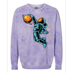 Astronaut Basketball Player Colorblast Crewneck Sweatshirt