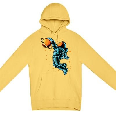 Astronaut Basketball Player Premium Pullover Hoodie