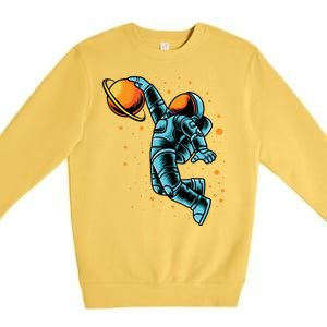 Astronaut Basketball Player Premium Crewneck Sweatshirt