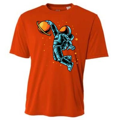 Astronaut Basketball Player Cooling Performance Crew T-Shirt