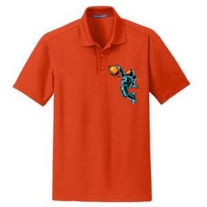 Astronaut Basketball Player Dry Zone Grid Polo