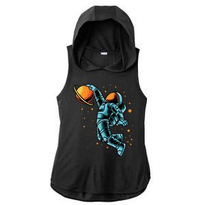 Astronaut Basketball Player Ladies PosiCharge Tri-Blend Wicking Draft Hoodie Tank