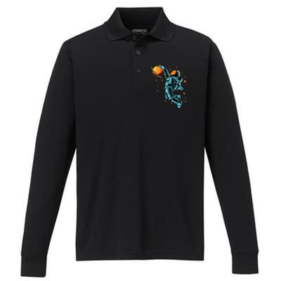 Astronaut Basketball Player Performance Long Sleeve Polo