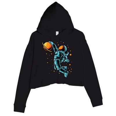 Astronaut Basketball Player Crop Fleece Hoodie