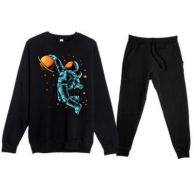 Astronaut Basketball Player Premium Crewneck Sweatsuit Set