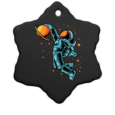 Astronaut Basketball Player Ceramic Star Ornament