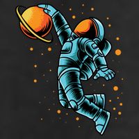 Astronaut Basketball Player Golf Towel
