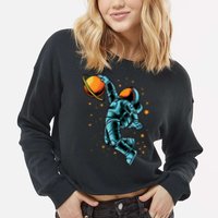 Astronaut Basketball Player Cropped Pullover Crew