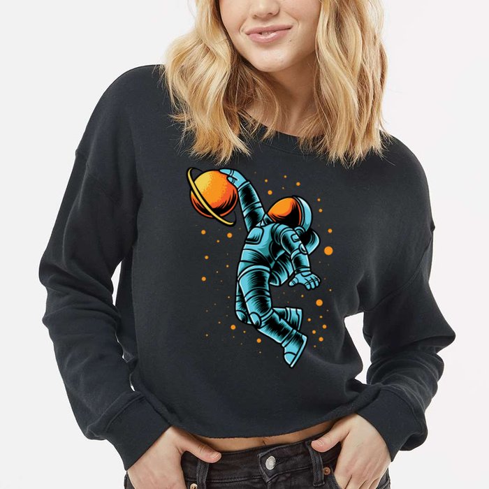 Astronaut Basketball Player Cropped Pullover Crew