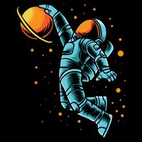 Astronaut Basketball Player Cropped Pullover Crew