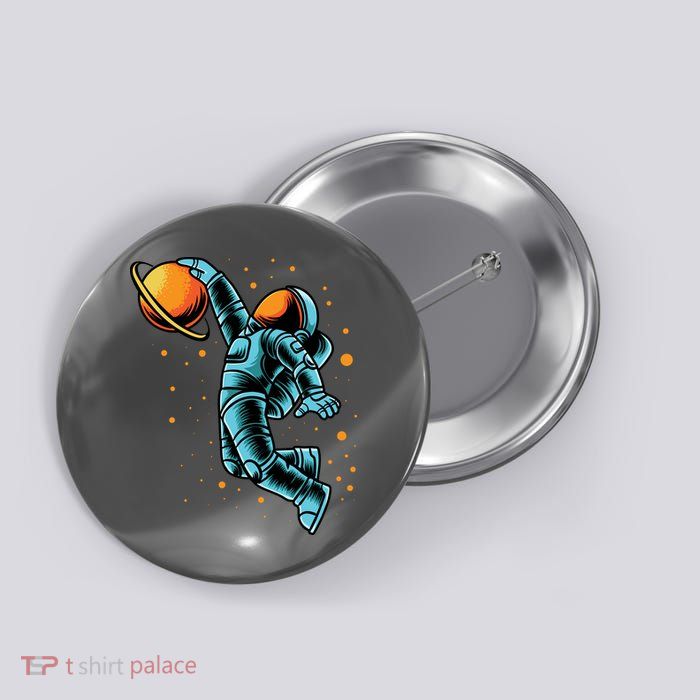 Astronaut Basketball Player Button