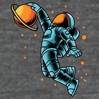 Astronaut Basketball Player 7-Panel Snapback Hat