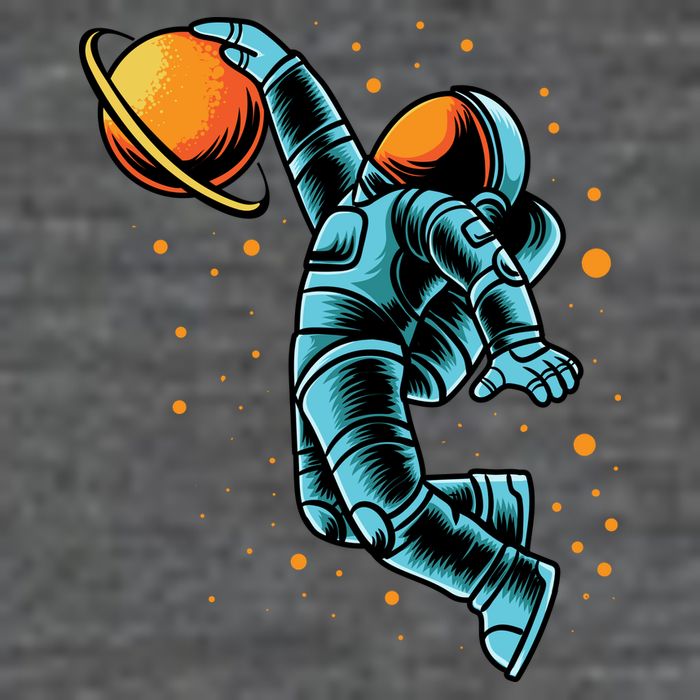 Astronaut Basketball Player 7-Panel Snapback Hat