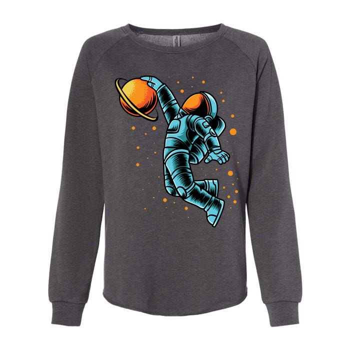 Astronaut Basketball Player Womens California Wash Sweatshirt