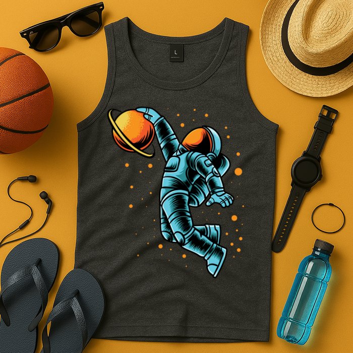 Astronaut Basketball Player Tank Top