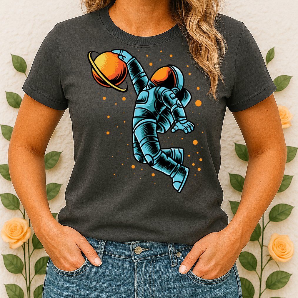 Astronaut Basketball Player Womens T-Shirt