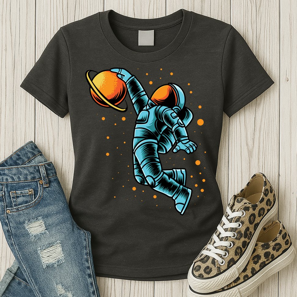 Astronaut Basketball Player Womens T-Shirt