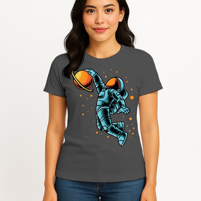 Astronaut Basketball Player Womens T-Shirt