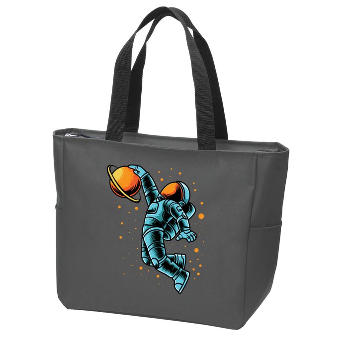 Astronaut Basketball Player Zip Tote Bag