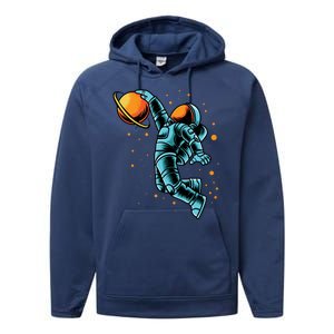 Astronaut Basketball Player Performance Fleece Hoodie