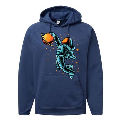 Astronaut Basketball Player Performance Fleece Hoodie