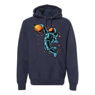 Astronaut Basketball Player Premium Hoodie