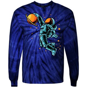 Astronaut Basketball Player Tie-Dye Long Sleeve Shirt